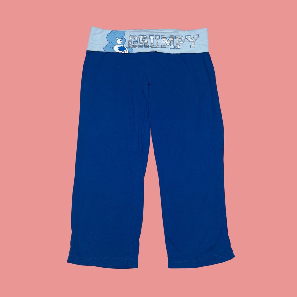Care Bears Grumpy Bear Blue Fold Over Waist Lounge Pajama Pants XS